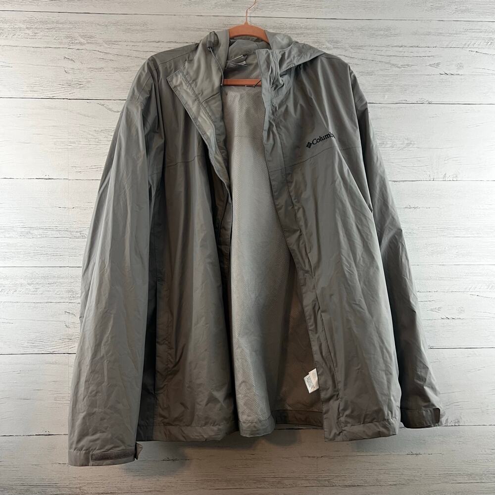 Columbia Gray Windbreaker Rain Jacket Size XL